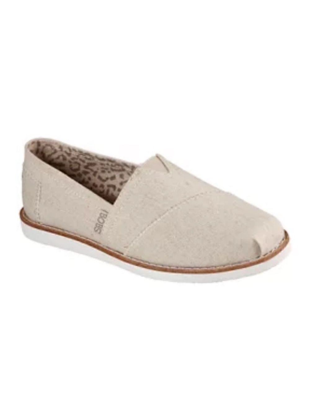 BOBS 8.5 by Sketchers Memory Foam Linen Canvas Slip On Flats Shoes